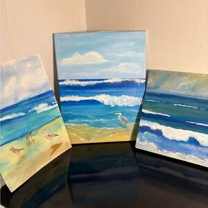 Three beach theme original artwork